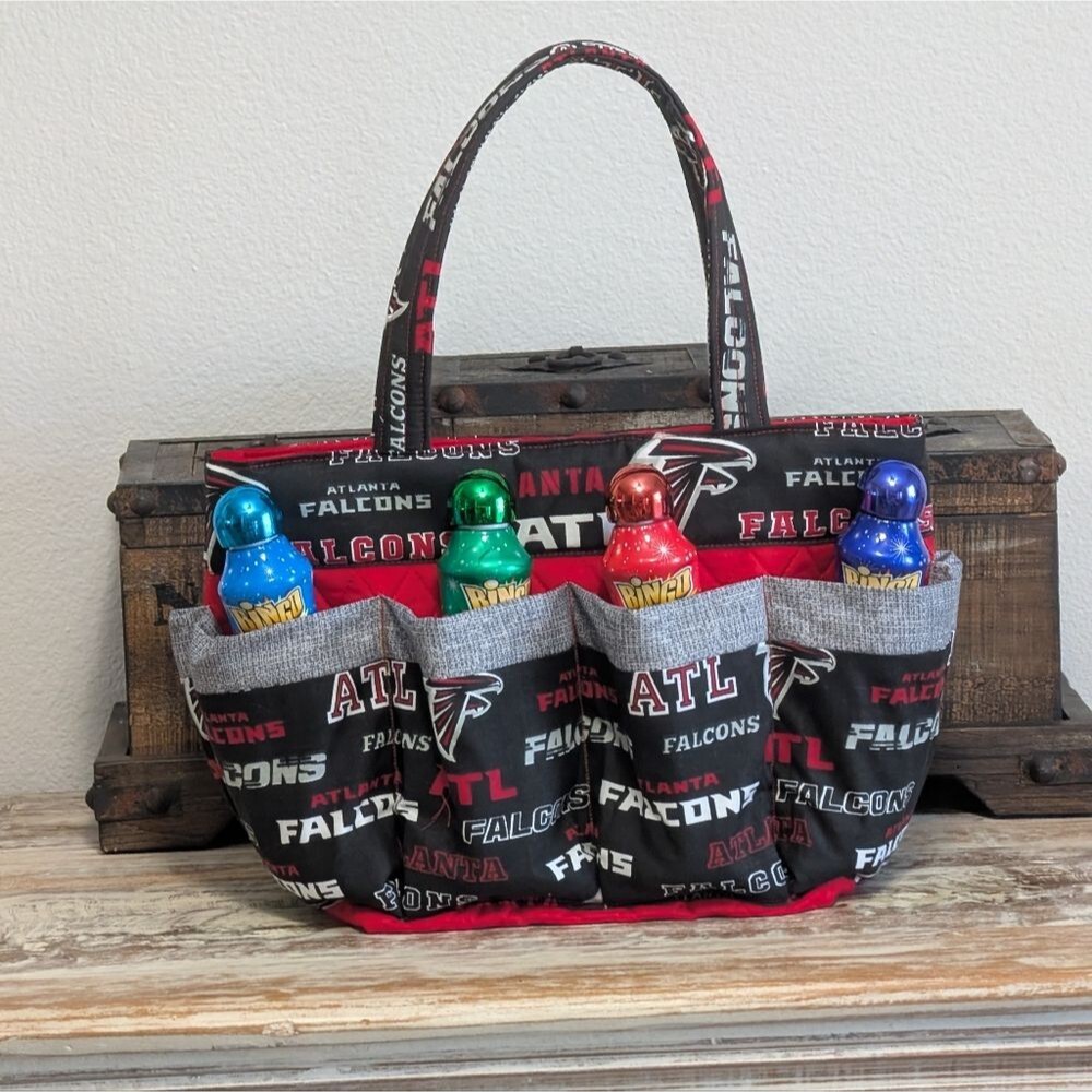 Atlanta Falcons Craft/Organizer/ Bingo Tote Bag, Hand Crafted - Picture 3 of 10
